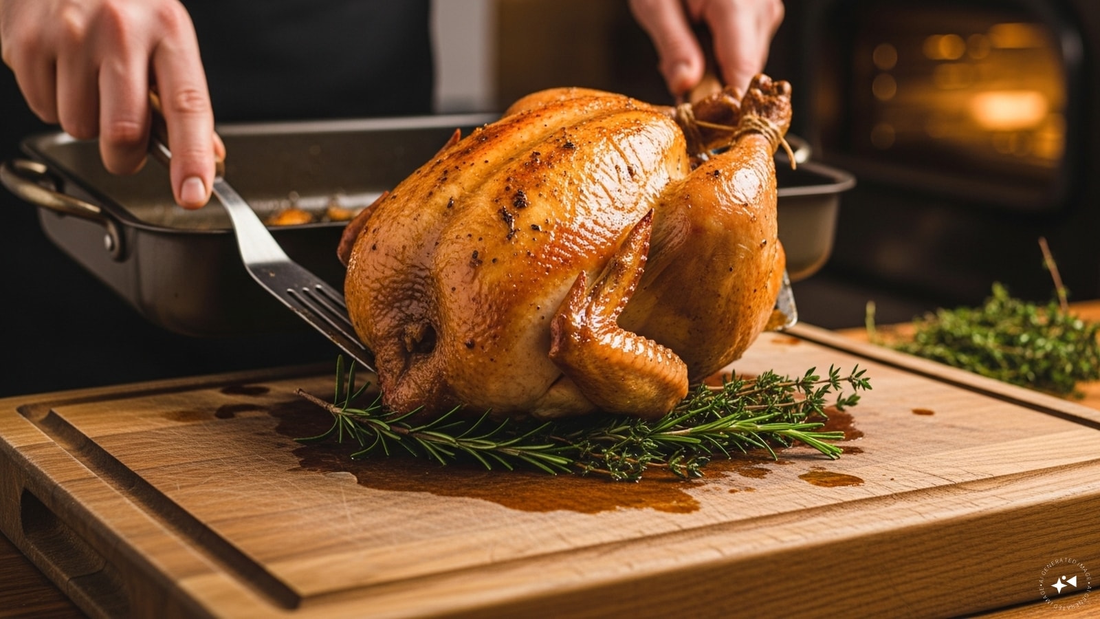 Step 5: Transfer the chicken carefully to a board to rest.