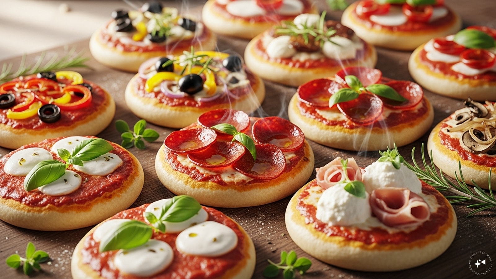 Mini Pizzas: Who doesn’t love pizza? Mini versions topped with mozzarella, pepperoni, or even gourmet options like goat cheese and arugula are easy to make and universally loved. They’re especially great for kids at family‑friendly gatherings.