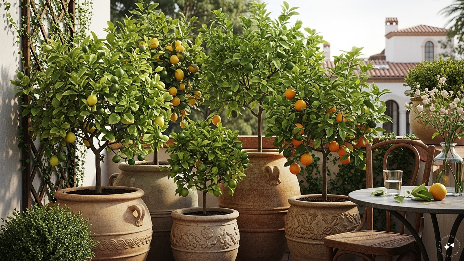 Potted Citrus Trees: Citrus trees like lemon or orange add a fresh scent and bright fruits to holiday décor. Their glossy leaves and fragrant blossoms make them cheerful, living decorations, and they can be reused year after year for both beauty and harvest.