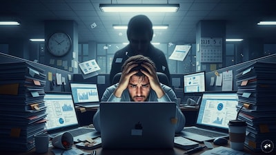 No Goodbye, No Notice: Why Burned-Out Employees Are "Ghost Quitting" Workplaces (Image-AI)