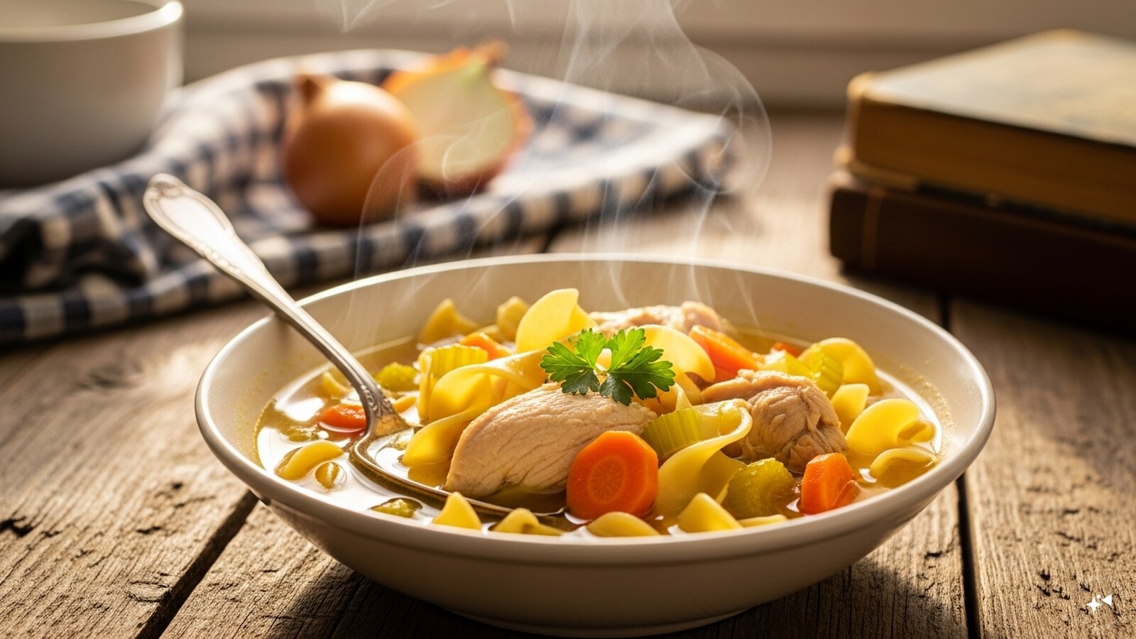 Chicken Noodle Soup: Often called a healing soup, chicken noodle soup is nourishing and comforting. Tender chicken, soft noodles, carrots, celery, and a clear, flavorful broth come together to create a bowl that feels like a warm hug. Ideal for cold days or when you’re feeling under the weather, it’s a winter staple across cultures.