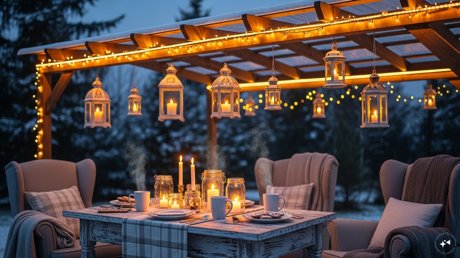 Mood Lighting With Fairy Lights: Use warm fairy lights, LED strips, or lanterns to create a cozy yet festive ambiance. Draping lights around windows, tables, or plants adds depth and charm without overwhelming the space. Mood Lighting With Fairy Lights: Use warm fairy lights, LED strips, or lanterns to create a cozy yet festive ambiance. Draping lights around windows, tables, or plants adds depth and charm without overwhelming the space.