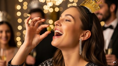 Each grape represents a wish for the coming year. (AI Generated)