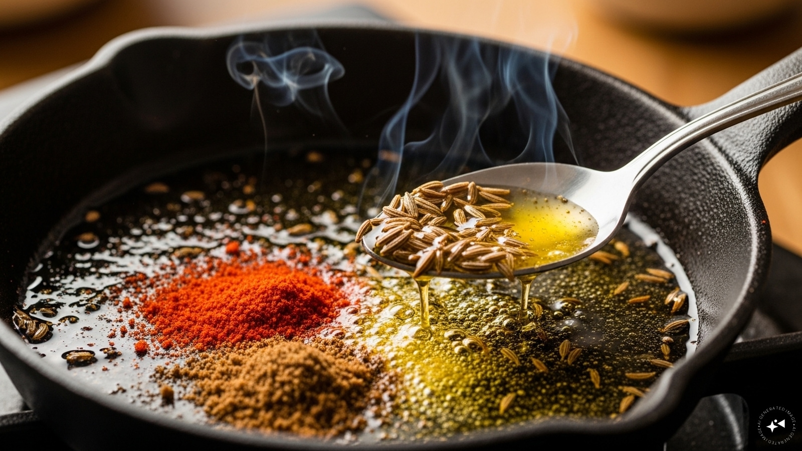 Temper with ghee, cumin seeds, red chilli powder, and garam masala.