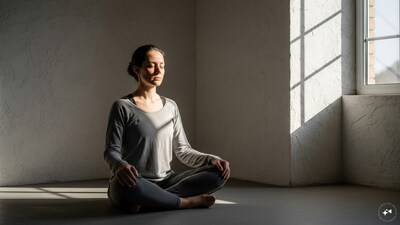 Start your meditation with longer and deeper breaths, which quieten the mind and help you slip easily into meditation. (AI Generated)