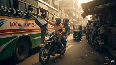 Police in Beed beefed up highway security after robberies on the Solapur–Dhule highway after a viral video shows theft near Beed.   (AI Image)