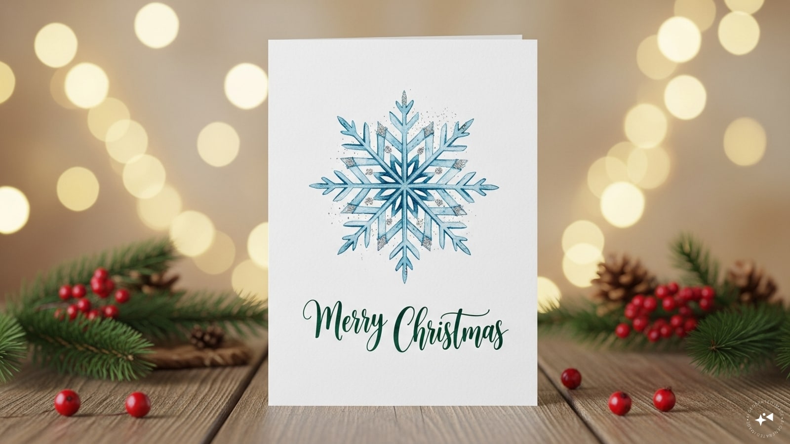 Watercolour Snowflake Card: Use watercolour paints to create delicate snowflakes on a blank card. You can stencil snowflake shapes or paint them freehand for a whimsical effect. Once dry, add metallic pen highlights or tiny rhinestones for sparkle. This simple technique produces elegant, hand-painted cards that bring a serene, wintery vibe to your Christmas greetings.