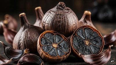 Black garlic contains stable antioxidants like S-allyl cysteine, which aid digestion.