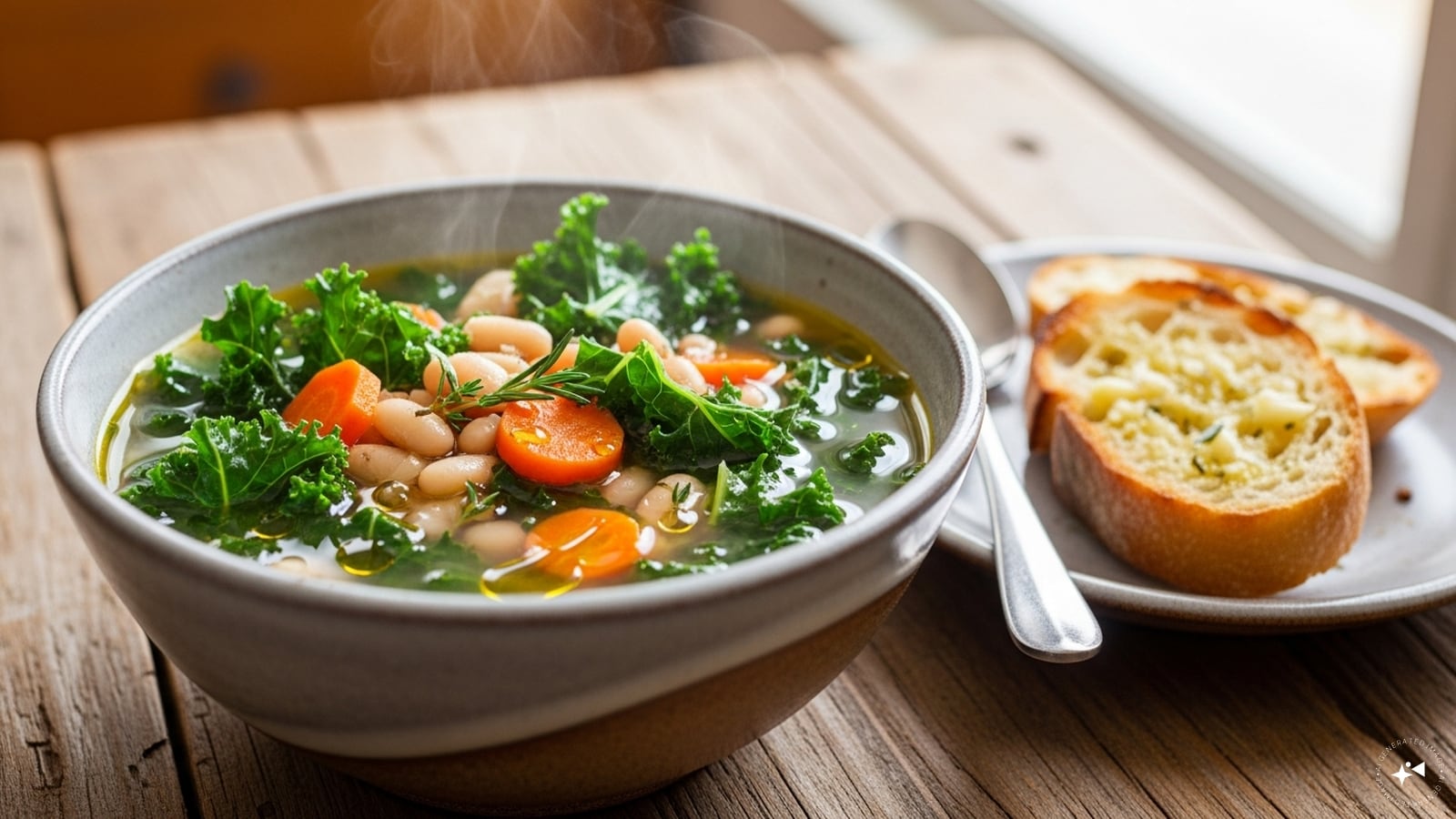 Kale & White Bean Soup: Kale and white beans create a protein-packed, rustic soup. Start by sautéing onion, carrot, and celery in olive oil, then add cooked white beans and vegetable broth. Let the mixture simmer before stirring in chopped kale, cooking until it wilts. Season with thyme, salt, and pepper for depth. This soup is hearty yet light, offering antioxidants from kale and plant-based protein from beans, which together support heart health and energy. Kale & White Bean Soup: Kale and white beans create a protein-packed, rustic soup. Start by sautéing onion, carrot, and celery in olive oil, then add cooked white beans and vegetable broth. Let the mixture simmer before stirring in chopped kale, cooking until it wilts. Season with thyme, salt, and pepper for depth. This soup is hearty yet light, offering antioxidants from kale and plant-based protein from beans, which together support heart health and energy.