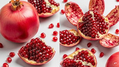 The pomegranate peel brightens the skin, improves dental health, and offers natural beauty and wellness benefits. (AI Generated)