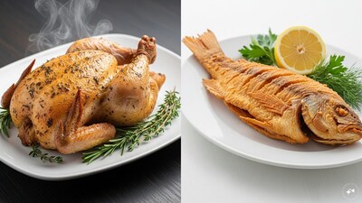 Chicken and fish each offer unique health benefits. (AI Generated)