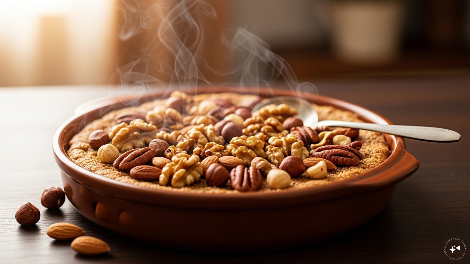  Garnish with some extra nuts and serve warm.