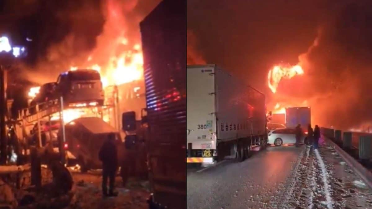 Heavy Snow Triggers Over 50-Car Pile-Up On Japan Expressway | Video
