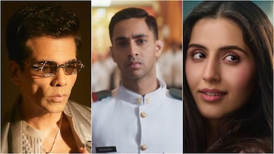 Karan Johar cheers for Ikkis actors Agastya Nanda and Simar Bhatia 