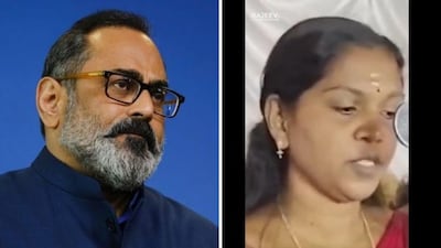 (Left) Kerala BJP president Rajeev Chandrashekhar; (right) The councillor who said Jai Hind. (News18)