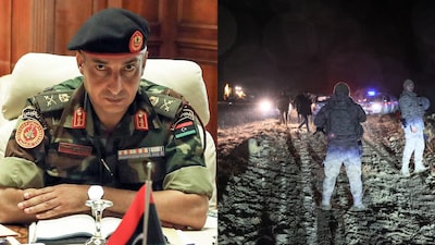 Libyan Army Chief Mohammed al-Haddad (L) was killed in a plane crash in Turkey. (AFP)