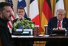 French President Emmanuel Macron, US President Donald Trump and Ukrainian President Volodymyr Zelenskyy at the White House. (AFP file photo)