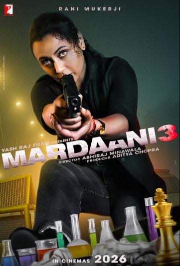 Mardaani 3: Rani Mukherji will return as a fearless cop Shivani Shivaji Roy in the film. It is set to release on February 27, 2026. Mardaani 3: Rani Mukherji will return as a fearless cop Shivani Shivaji Roy in the film. It is set to release on February 27, 2026.