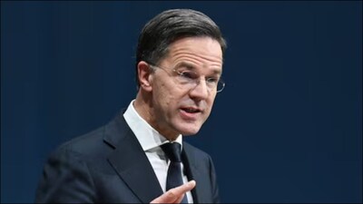 NATO Secretary General Mark Rutte speaking in Berlin. (Reuters)