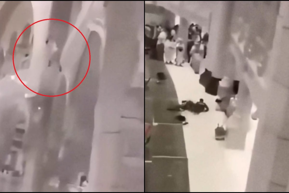 Man Attempts To Take Own Life In Mecca Grand Mosque, Guard Breaks Fall In Dramatic Rescue | Watch