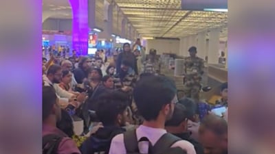 Chaos erupted at Mumbai airport (Credits: X)