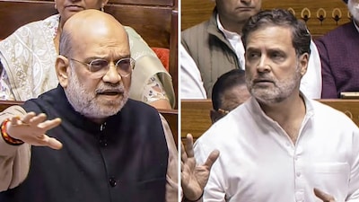 Union Home Minister Amit Shah (left) clashed with opposition leader Rahul Gandhi. (PTI File)