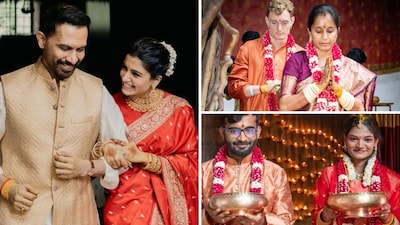 (Clockwise from left) Samantha Ruth Prabhu and Raj Nidimoru; Ankita and Matthew; Vibhu Nayan and Keshini. 
