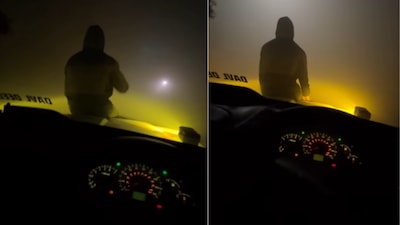 The video has shown a weird and risky idea to avert fog-related accidents. (Photo Credits: Instagram)