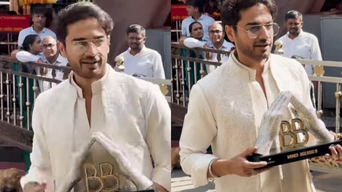 Bigg Boss 19 Winner Gaurav Khanna Visits Siddhivinayak Temple, Mridul Tiwari Joins Him