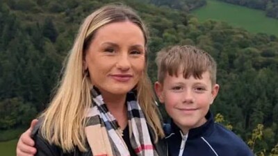 Nicola Crump and her son Zac Howells, who took control of the vehicle after his mother collapsed behind the wheel. (Photo: X)