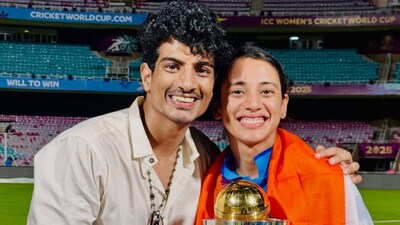 Palash Muchhal (left) with Smriti Mandhana. (Picture Credit: IG/palash_muchhal)