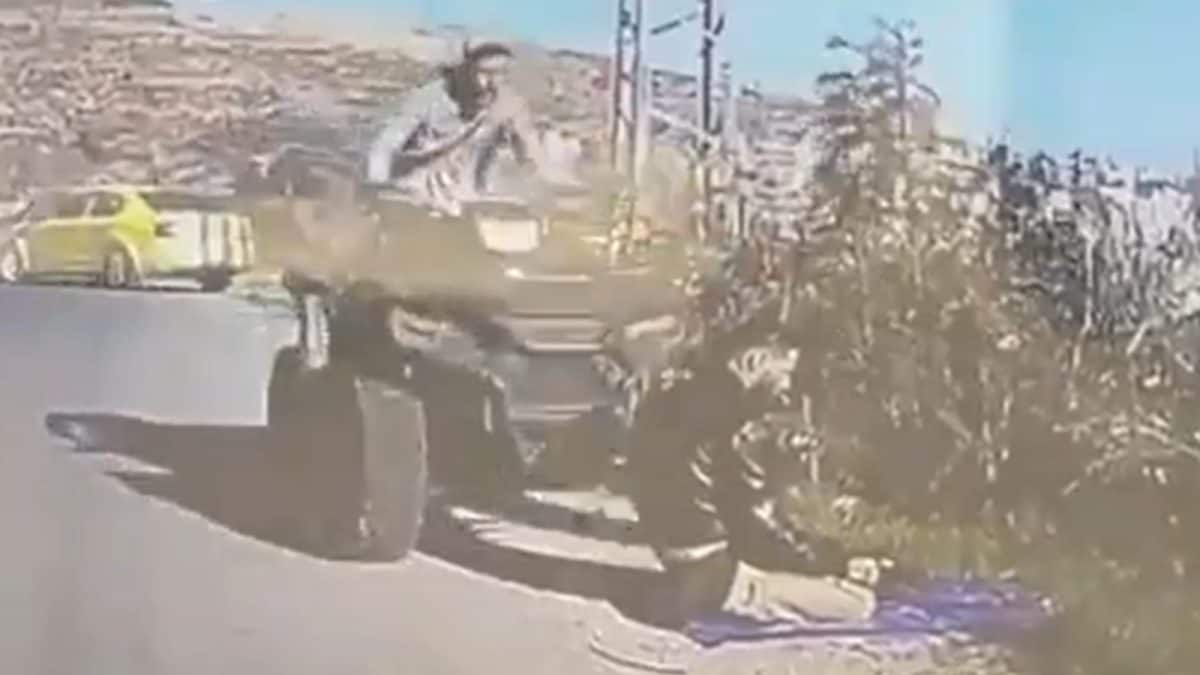 On Camera, Israeli Soldier Rams Vehicle Into Palestinian Man Offering Namaz In West Bank