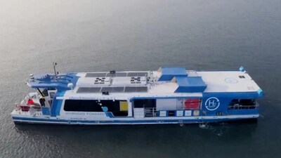 The hydrogen-powered water taxi was built at Cochin Shipyard.(Photo Credit: X)