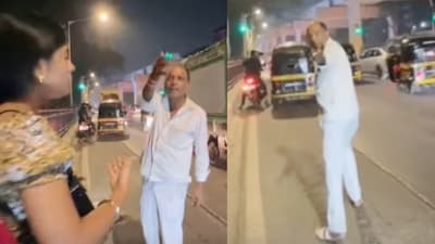 The autorickshaw driver is seen shouting aggressively at the two women.(Photo Credit: Instagram)