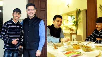 Rajya Sabha MP Raghav Chadha met the Blinkit delivery guy