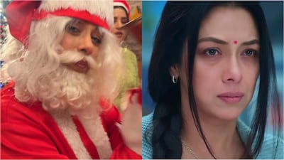Rupali Ganguly celebrates Christmas on Anupamaa sets as Santa.