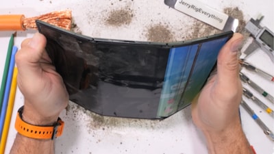 YouTuber JerryRigEverything performed the popular durability test on Samsung Galaxy Z TriFold. (YouTube / JerryRigEverything)