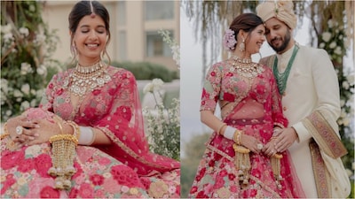 Sejal Kumar and Bharat Subramaniam at their Mussoorie wedding. Pic: 1Plus1Studio