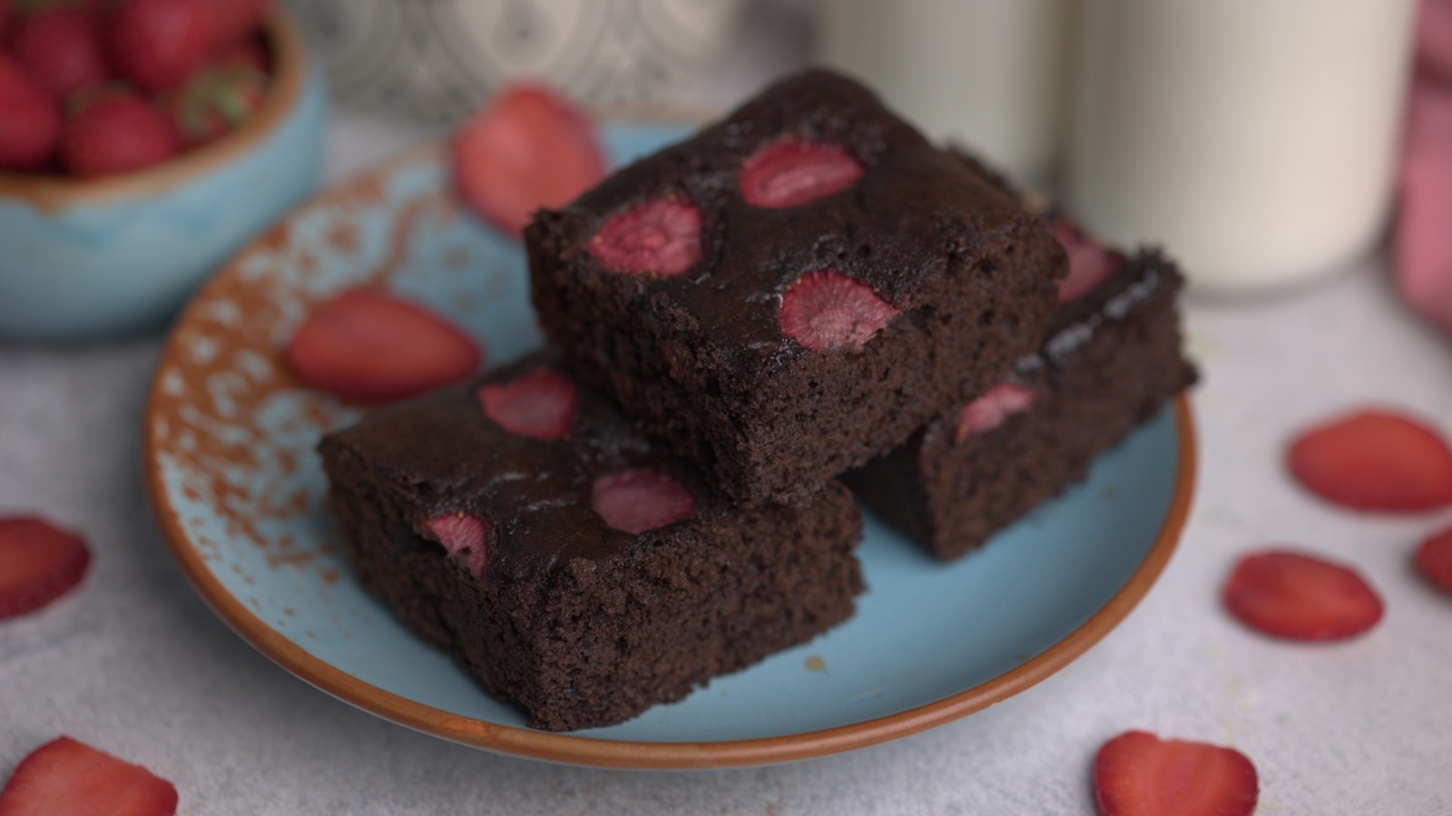 Strawberry brownies make for an indulgent treat