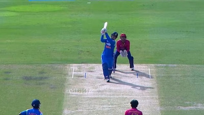 Vaibhav Sooryavanshi smacked a record 14 sixes during his stay. (Screengrab)