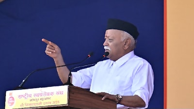 Mohan Bhagwat said true social harmony begins by treating “everyone as one’s own” and removing discrimination from one’s mindset. (IMAGE: AFP)
