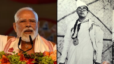 In his posts on X, PM Modi highlighted the government's efforts to honour Netaji. (Image: Reuters; X/@narendramodi)
