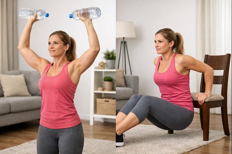 From Towels To Bottles: Beginner’s Full‑Body Workout You Can Do At Home With Household Items