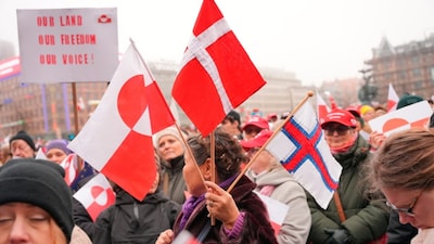 People gather for a pro- Greenlanders demonstration, in Copenhagen, Denmark, Saturday, Jan. 17, 2026. (Emil Helms/Ritzau Scanpix via AP)