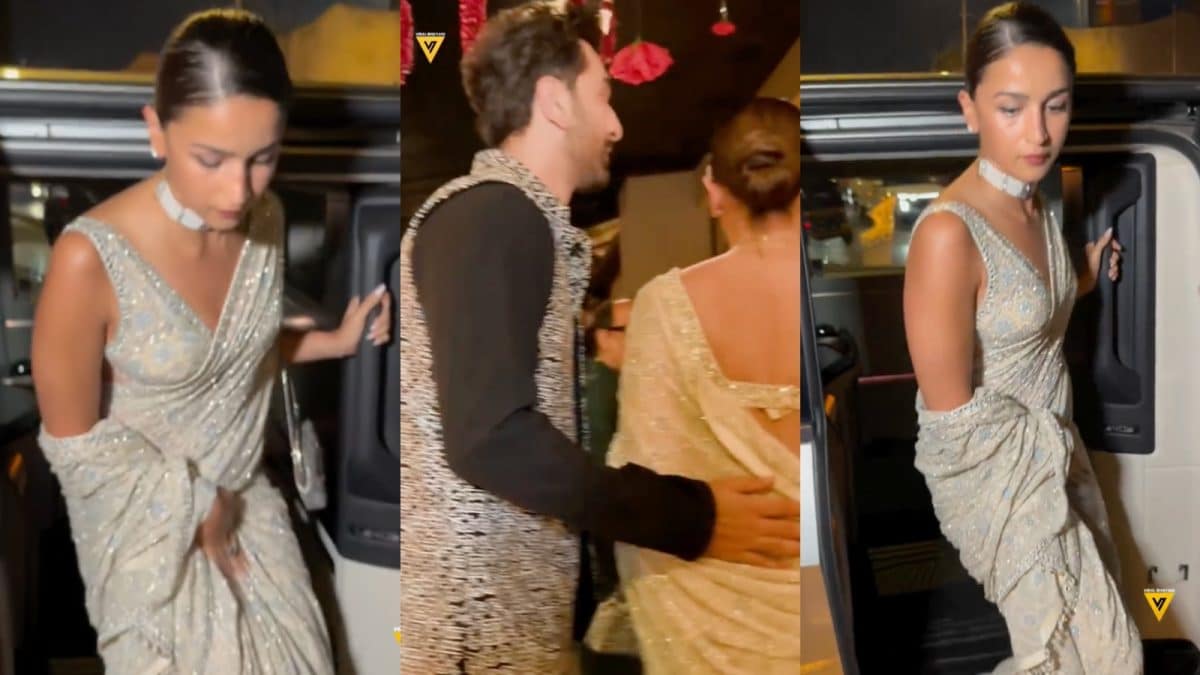 Alia Bhatt Stuns In Gorgeous Saree As She Arrives Hand-In-Hand With Ranbir At Friend’s Reception | Bollywood News Alia Bhatt Stuns In Gorgeous Saree As She Arrives Hand-In-Hand With Ranbir At Friend’s Reception | Bollywood News