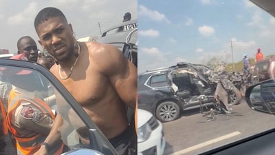 Anthony Joshua was involved in a car accident in Nigeria that claimed two lives (X)