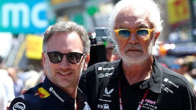 Christian Horner with Flavio Briatore (AFP)