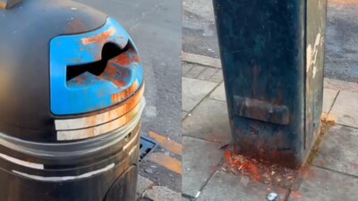 The bright red stains have started to create problems for local authorities. (Photo Credit: X)