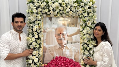 Neha Swami and Arjun Bijlani held a prayer meet on January 5.  (Photo Credit : Instagram)