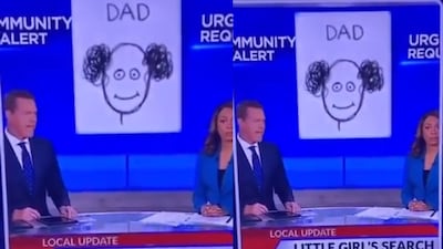 Two anchors appear on screen to discuss a case of a "missing father". (Photo Credit: X)